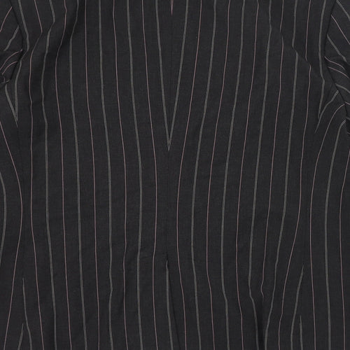 Marks and Spencer Womens Grey Striped  Jacket Blazer Size 18  Button