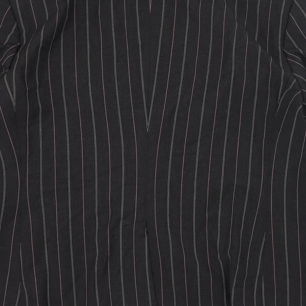 Marks and Spencer Womens Grey Striped  Jacket Blazer Size 18  Button
