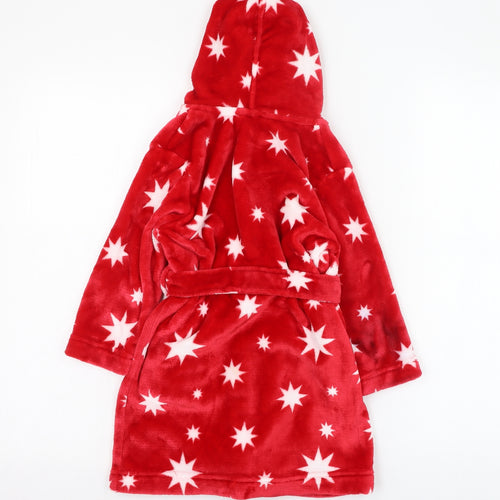 John Lewis Girls Red Solid Polyester Kimono Gown Size 3 Years  Tie - Stars