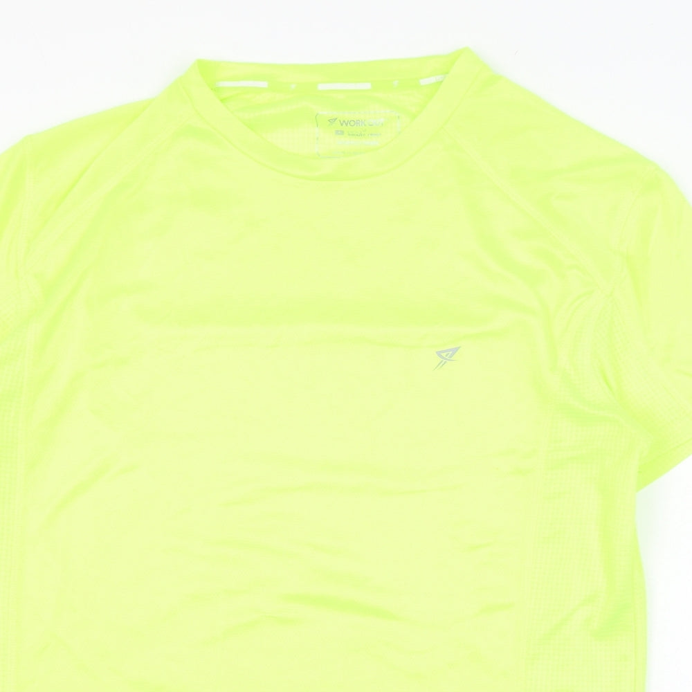 Primark Mens Yellow  Polyester Basic T-Shirt Size XL Round Neck Pullover