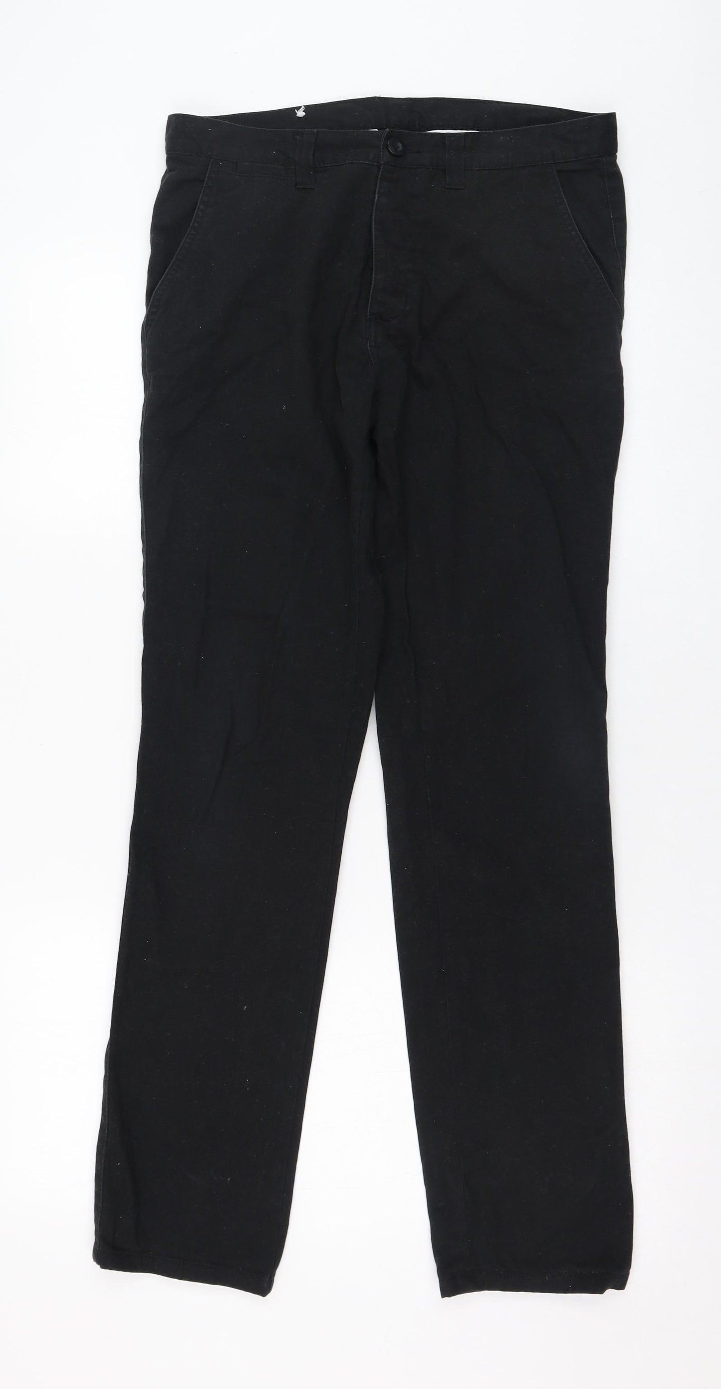Primark Mens Black  Cotton Trousers  Size 32 L30 in Regular Zip
