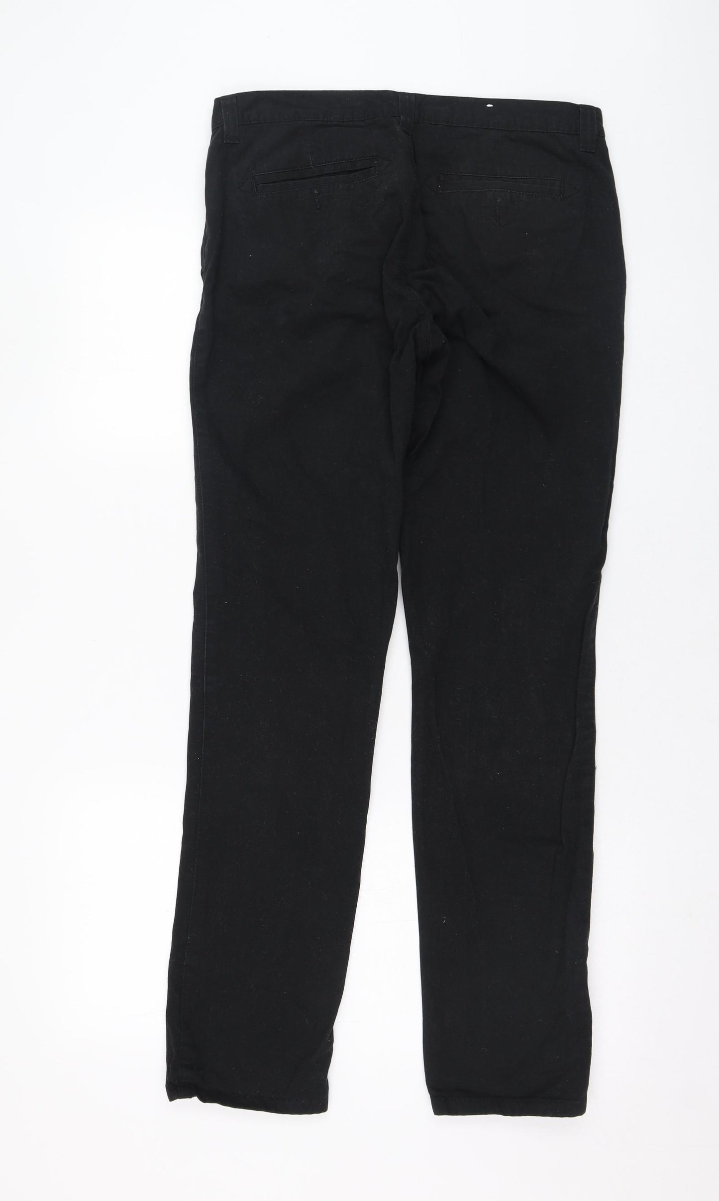 Primark Mens Black  Cotton Trousers  Size 32 L30 in Regular Zip
