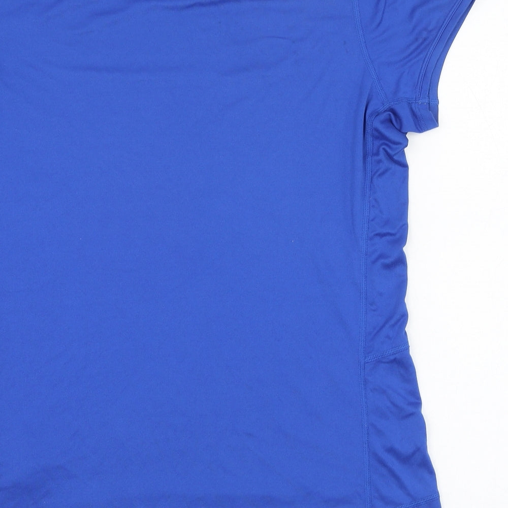 Nike Womens Blue  Polyester Basic T-Shirt Size L Round Neck Pullover