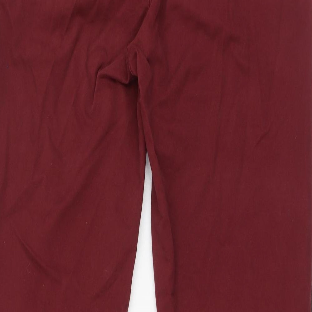 Burton Mens Red  Cotton Chino Trousers Size 36 L30 in Regular Zip