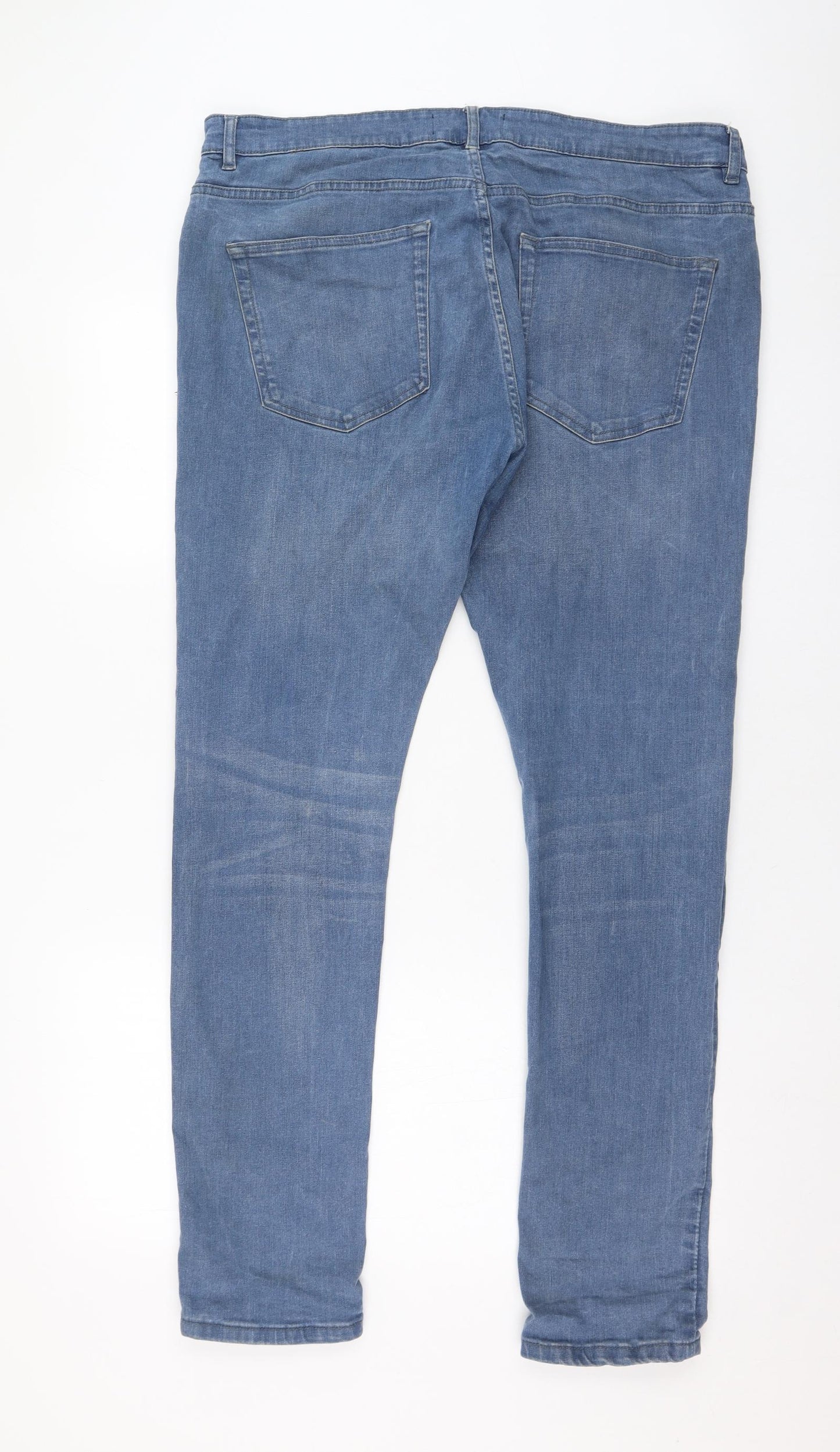 NEXT Mens Blue  Cotton Straight Jeans Size 36 L30 in Regular Zip