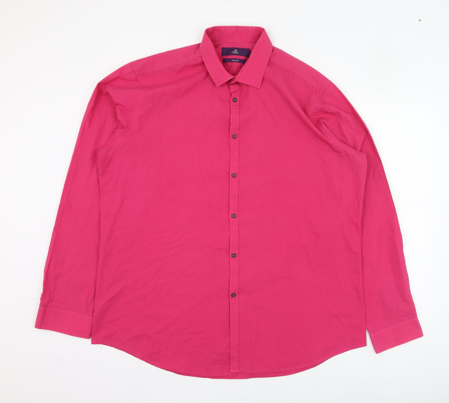 NEXT Mens Pink  Cotton  Dress Shirt Size 17 Collared Button