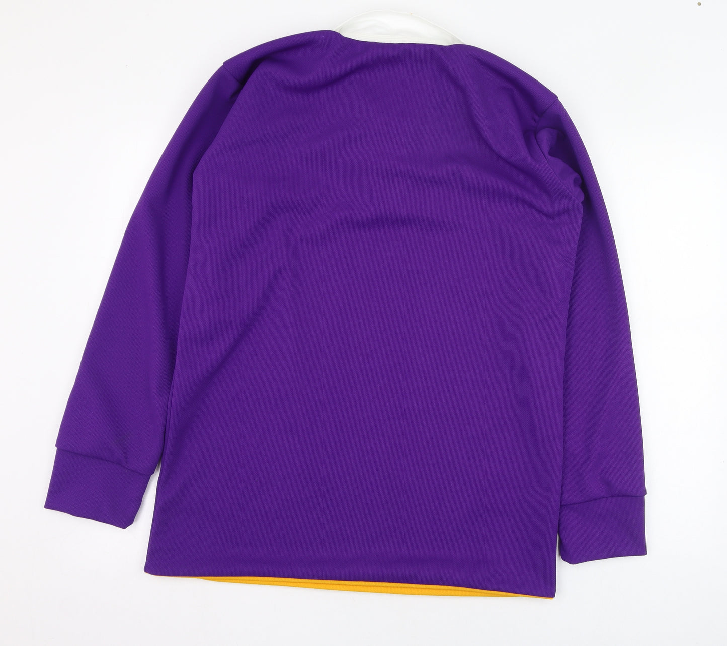 Halbro Mens Purple  Polyester Jersey T-Shirt Size 38 Collared Pullover