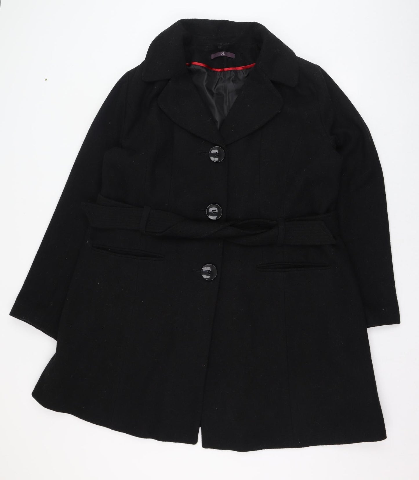 Evans Womens Black   Overcoat Coat Size 22  Button