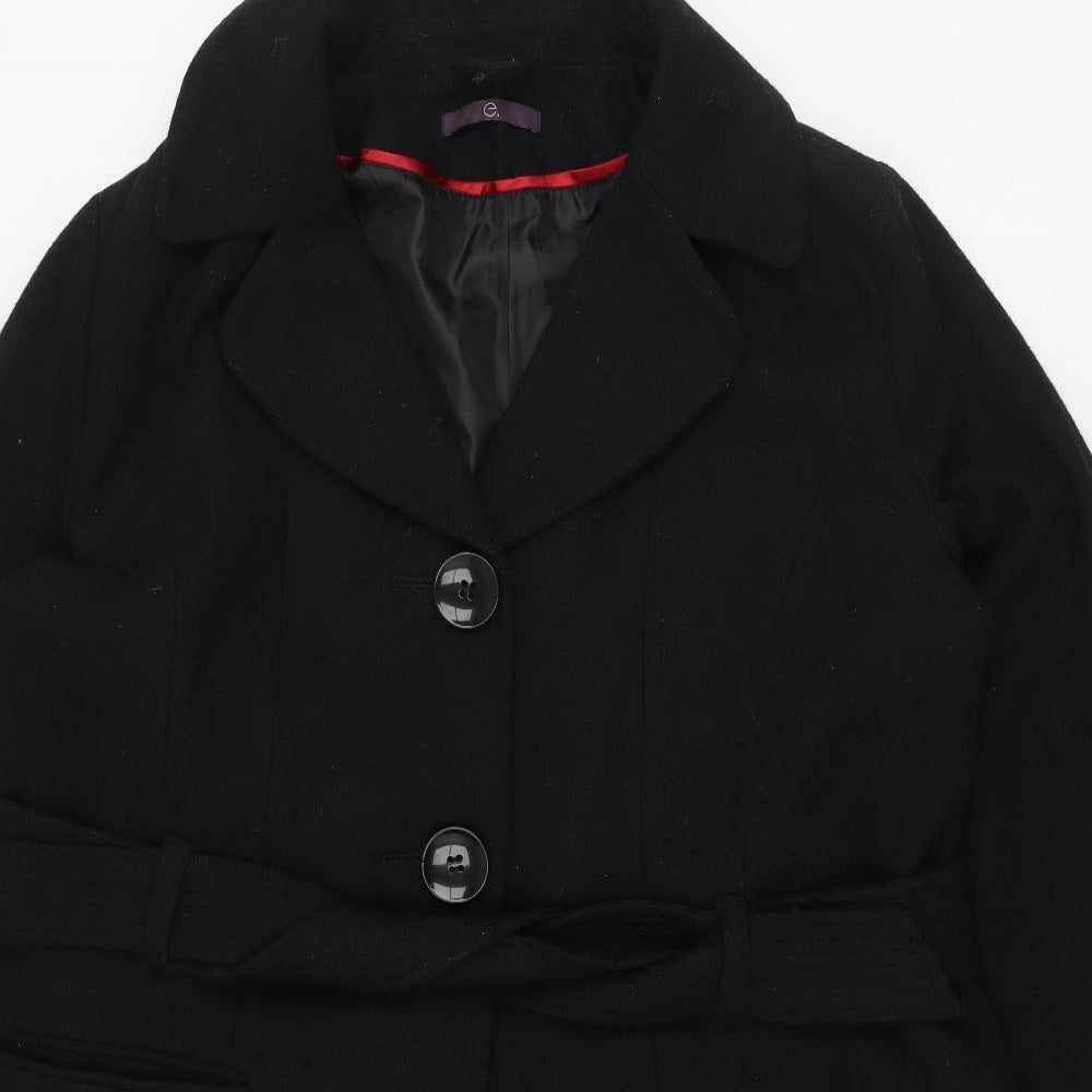 Evans Womens Black   Overcoat Coat Size 22  Button