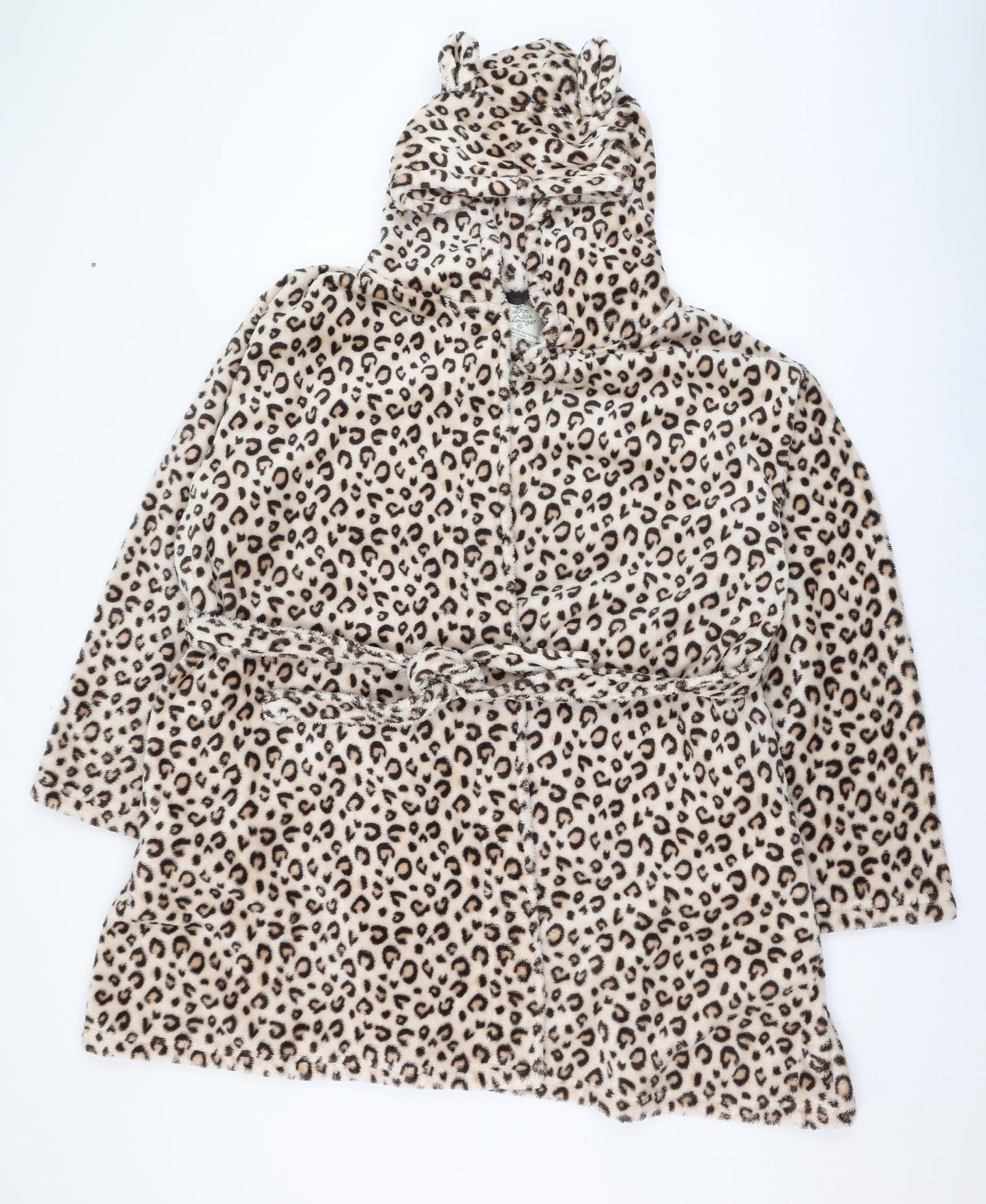 Primark Womens Brown Animal Print Polyester Top Gown Size 18  Tie