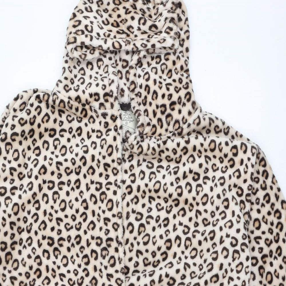 Primark Womens Brown Animal Print Polyester Top Gown Size 18  Tie