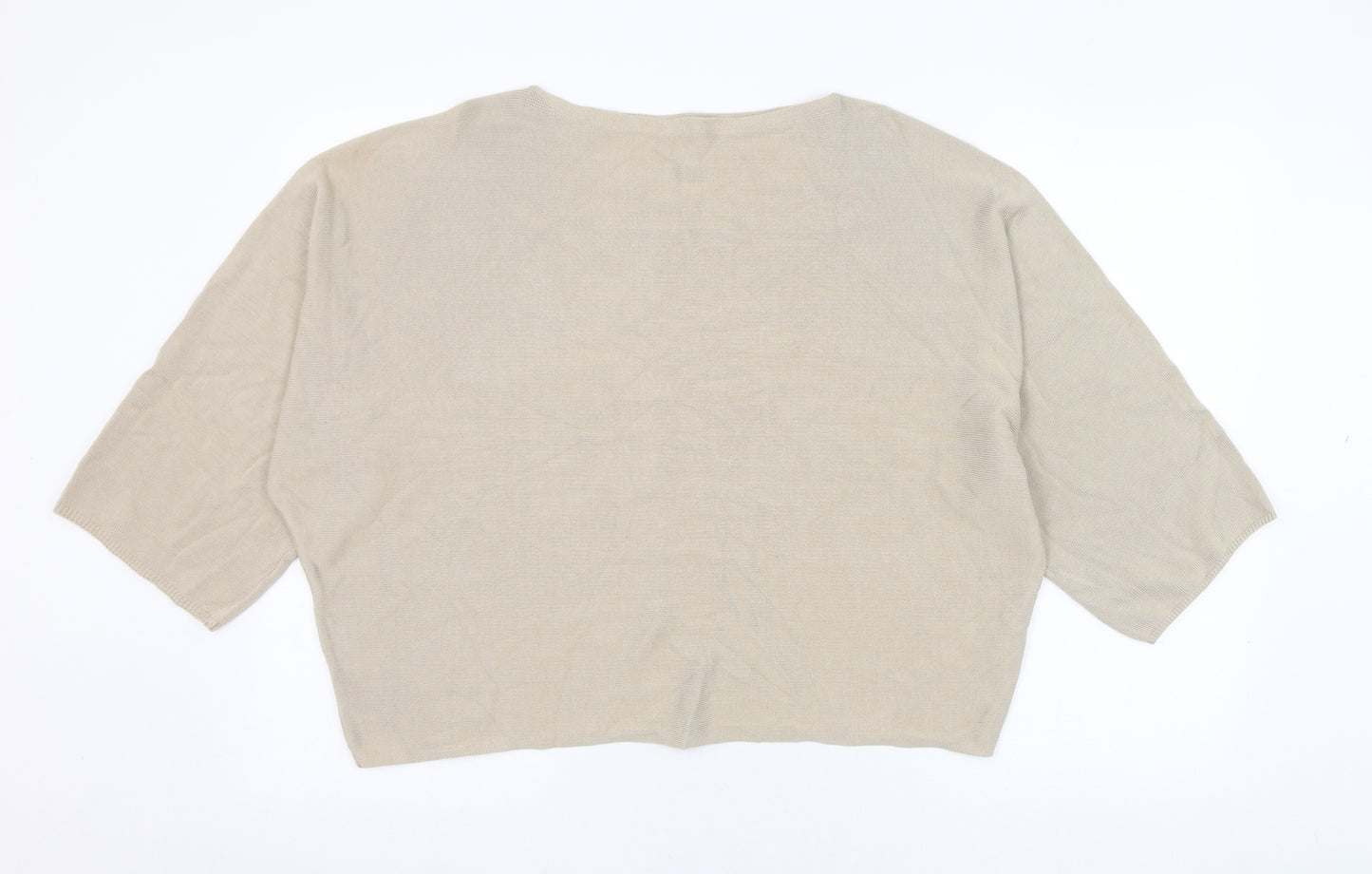 Preworn Womens Beige Round Neck  Cotton Pullover Jumper Size M