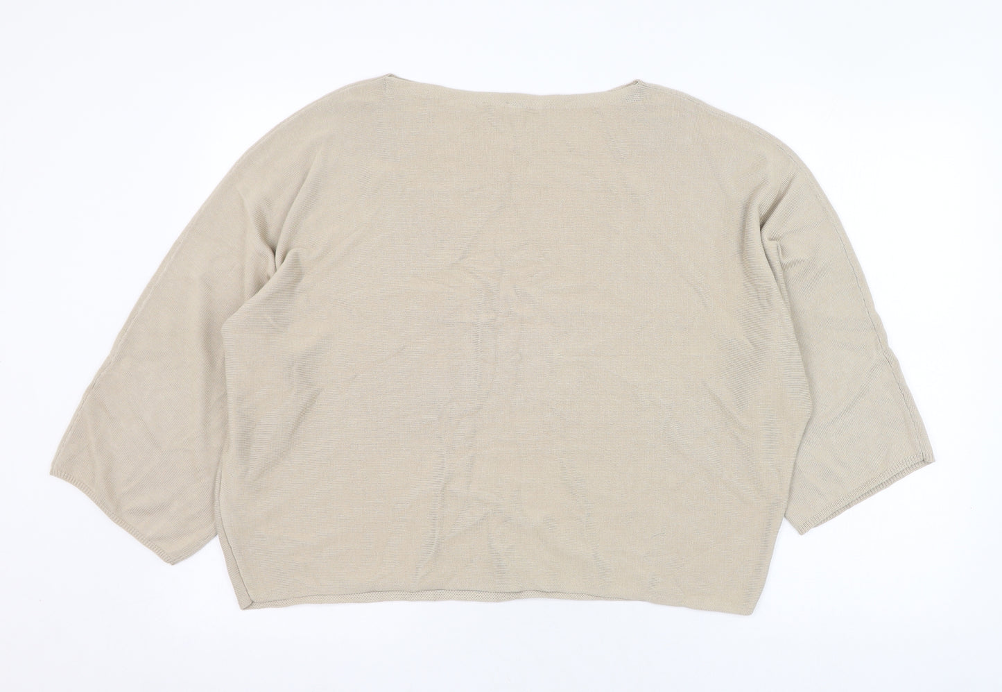 Preworn Womens Beige Round Neck  Cotton Pullover Jumper Size M