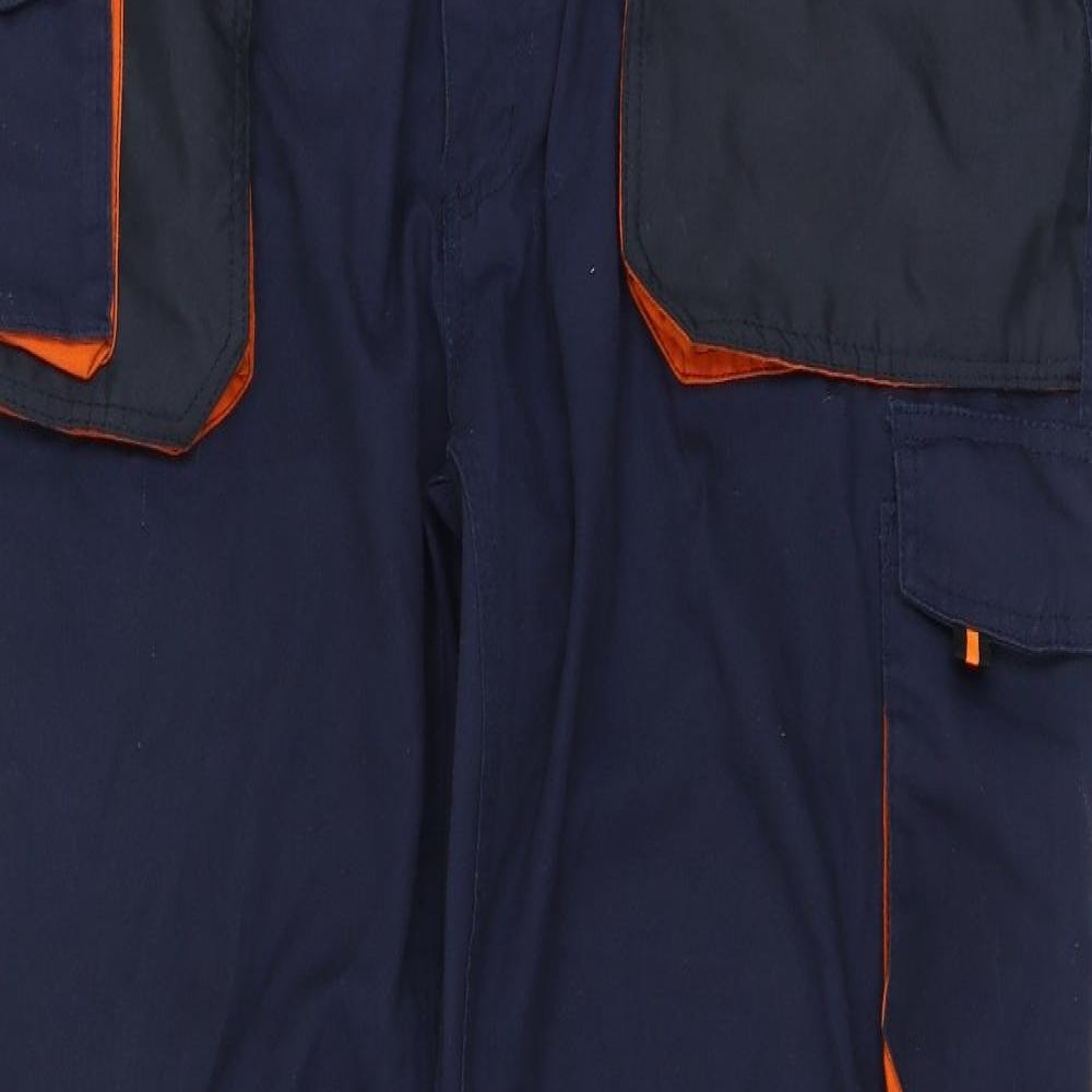 Beta Easy Mens Blue  Polyester Carpenter Trousers Size 2XL L33 in Regular Zip - Workwear