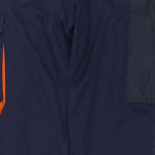 Beta Easy Mens Blue  Polyester Carpenter Trousers Size 2XL L33 in Regular Zip - Workwear