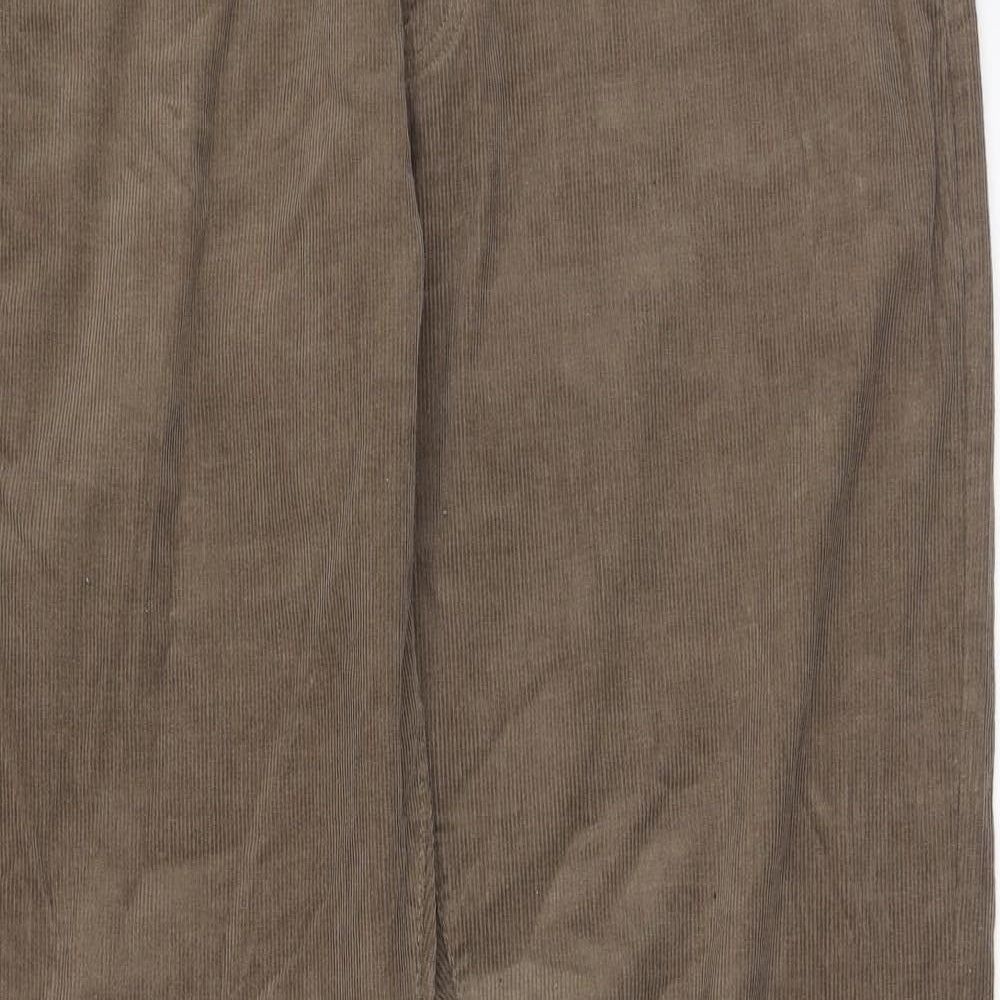Matalan Womens Brown  Cotton Trousers  Size 38 L34 in Regular Zip