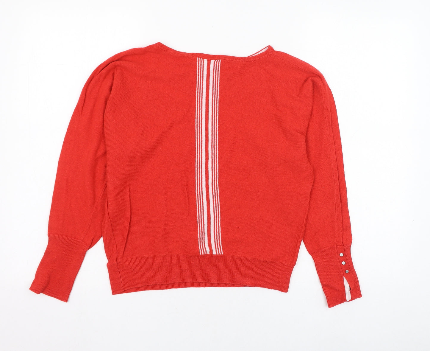 Mint Velvet Womens Red Round Neck  Cotton Pullover Jumper Size XS