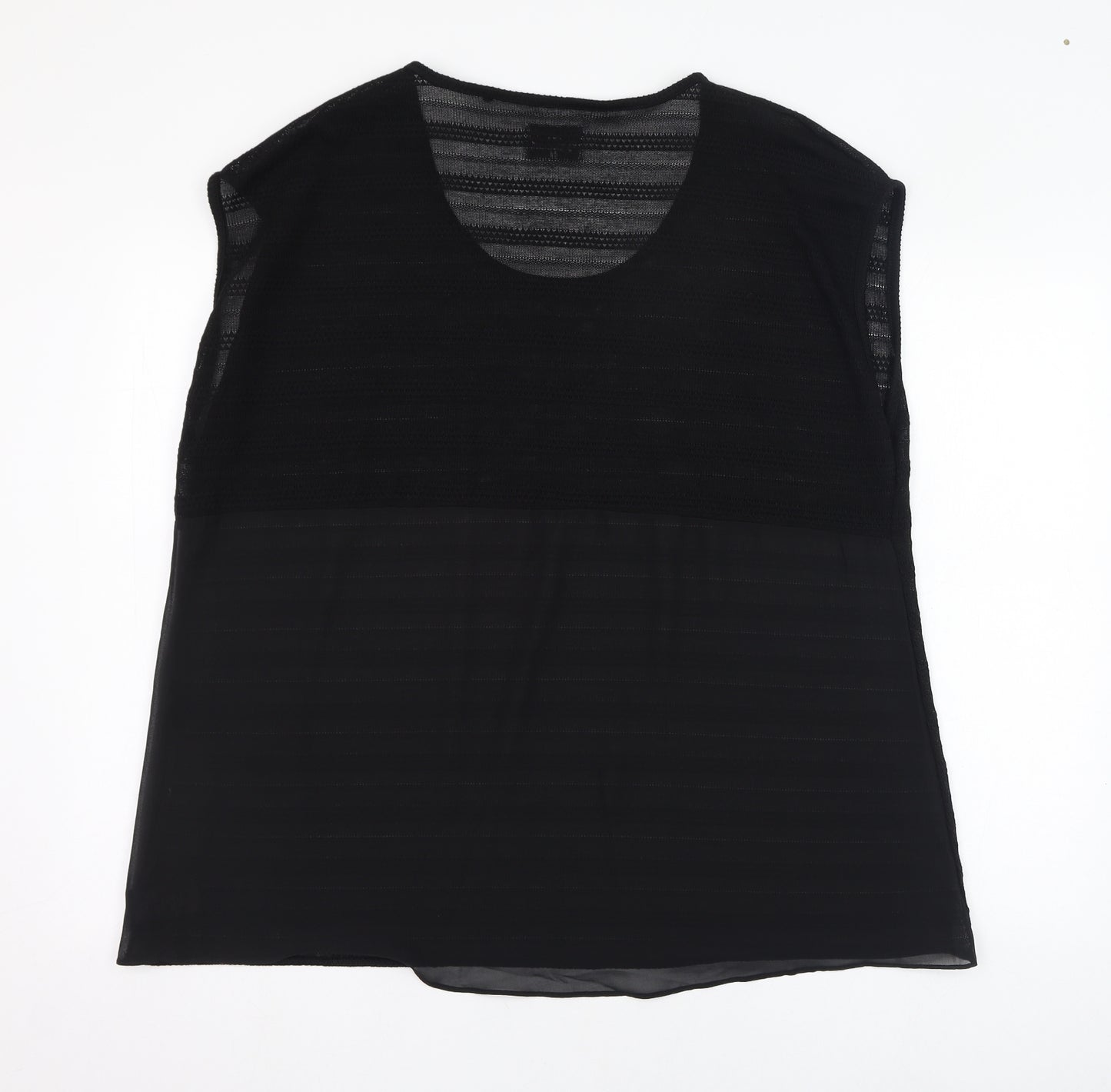 NEXT Womens Black  Polyester Basic T-Shirt Size 22 Round Neck