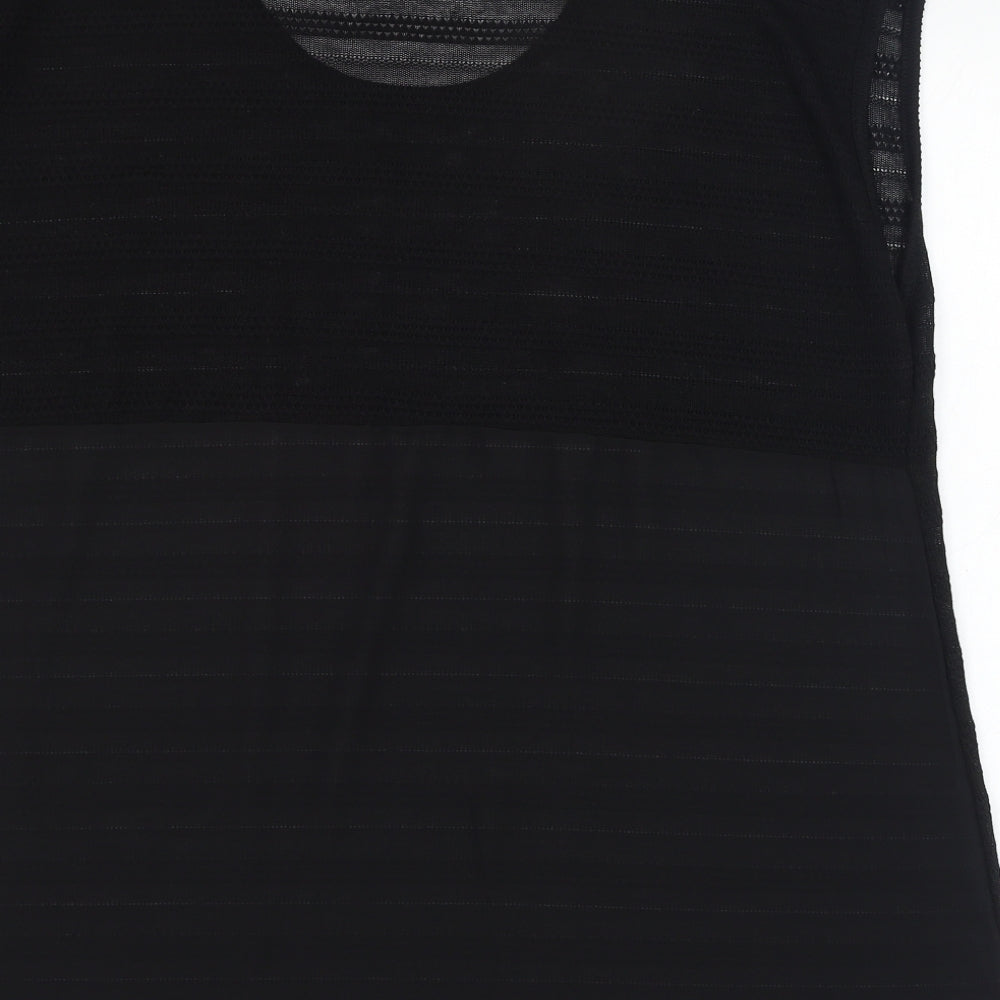 NEXT Womens Black  Polyester Basic T-Shirt Size 22 Round Neck