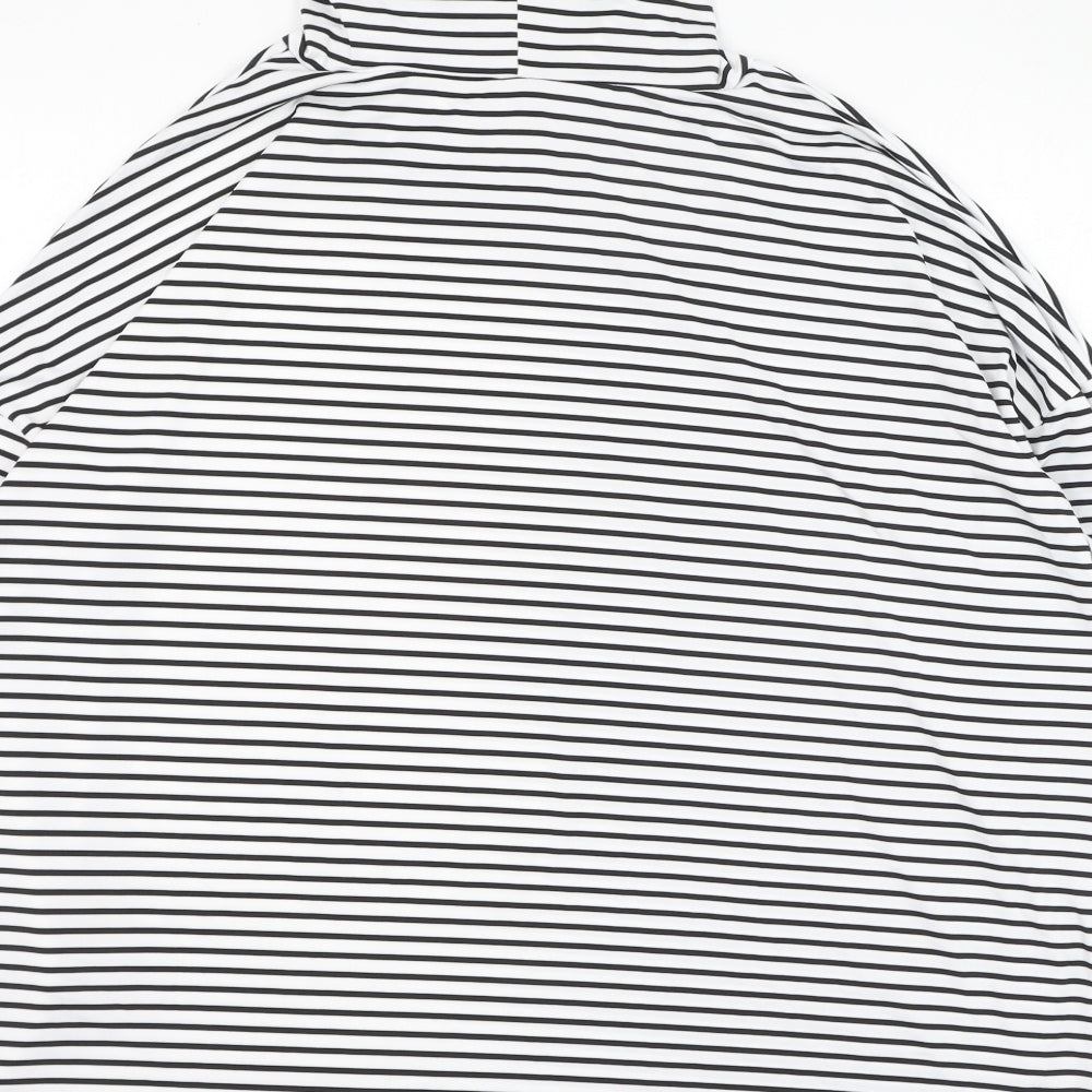 SheIn Womens White Striped Polyester Pullover Hoodie Size 3XL  Pullover