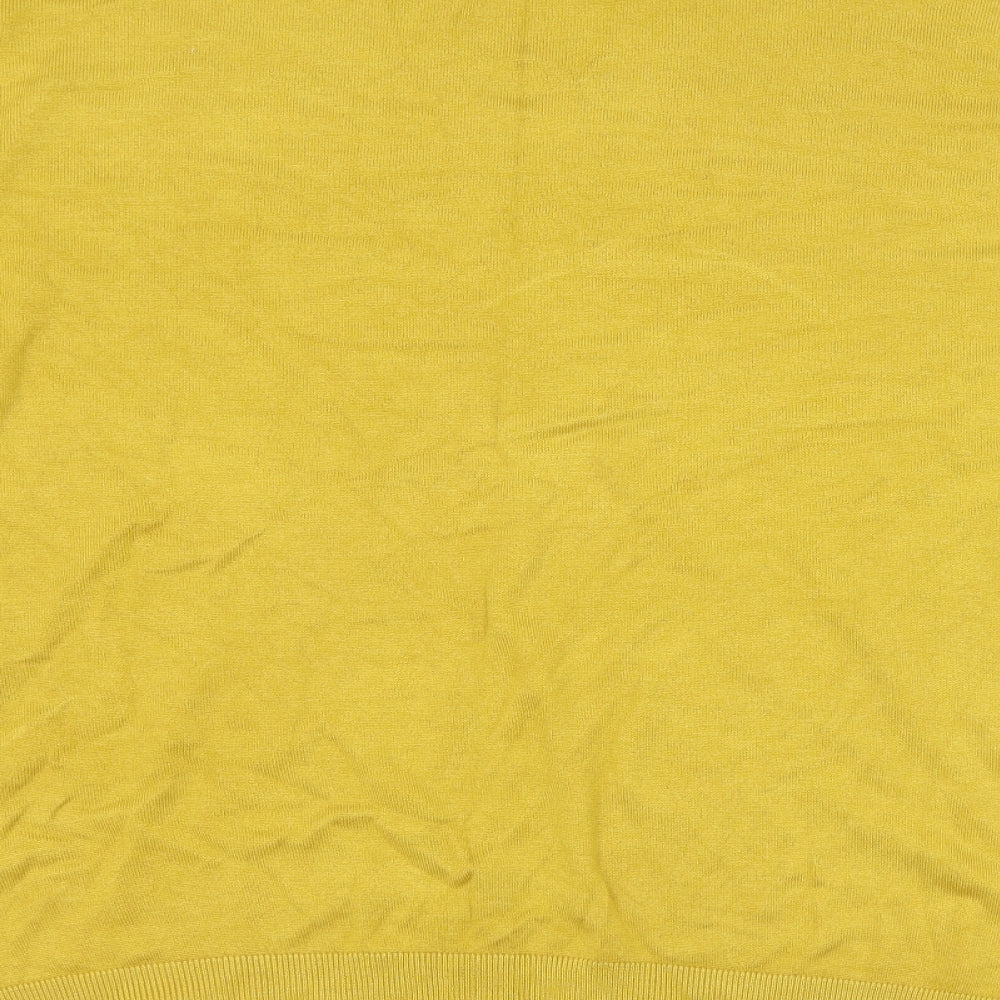 F&F Womens Yellow Mock Neck  Viscose Pullover Jumper Size 22