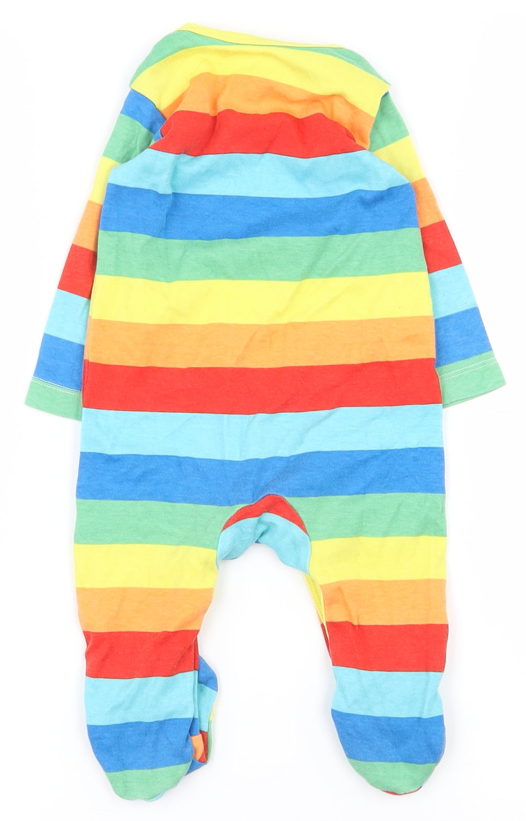Mini Club Baby Multicoloured Striped 100% Cotton Babygrow One-Piece Size 3-6 Months  Snap