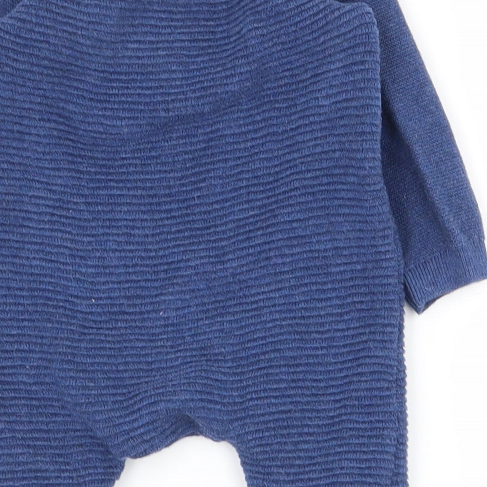 TU Baby Blue Striped 100% Cotton Babygrow One-Piece Size 0-3 Months  Snap