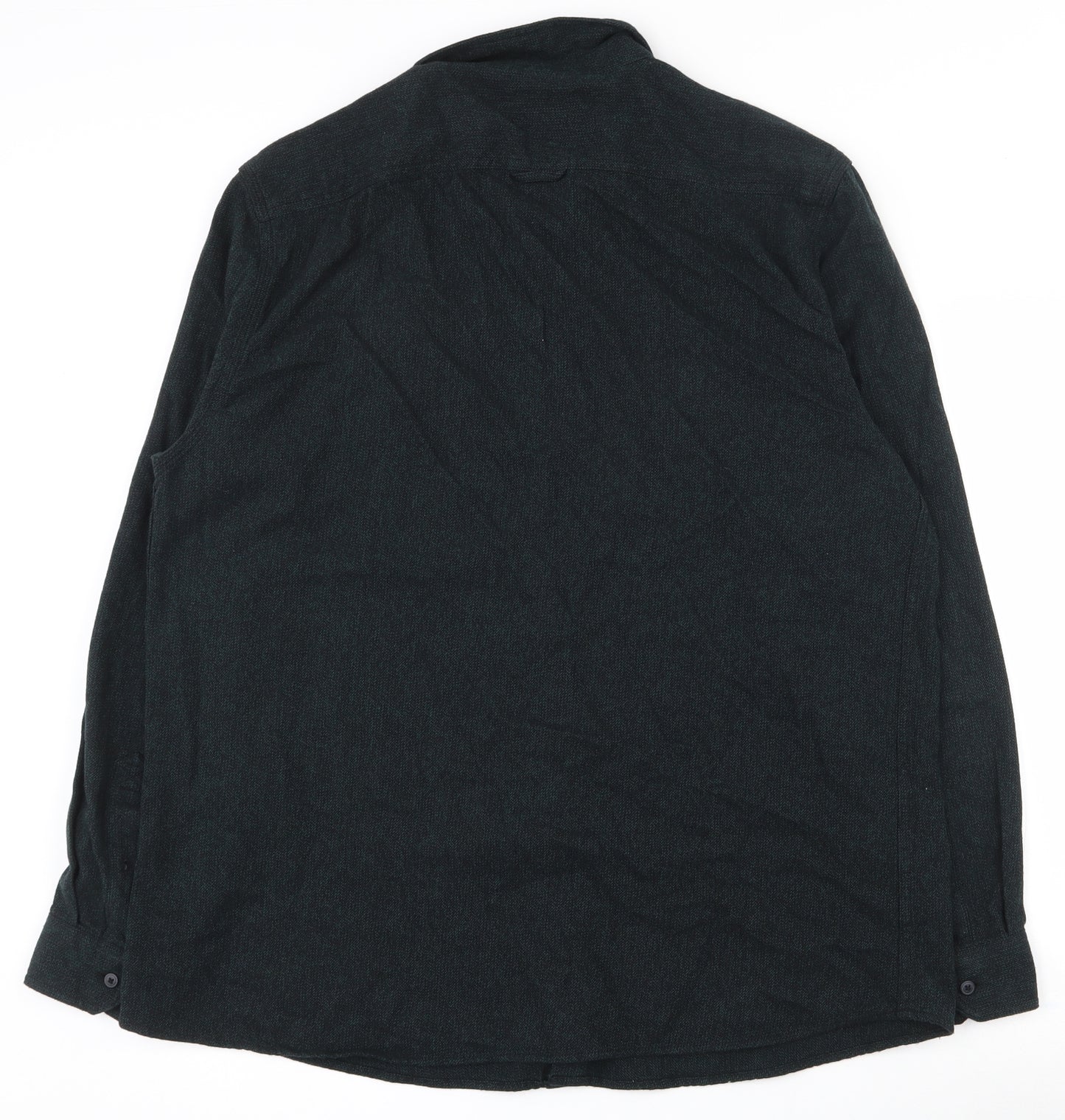 George Mens Green  Cotton  Button-Up Size XL Collared Button