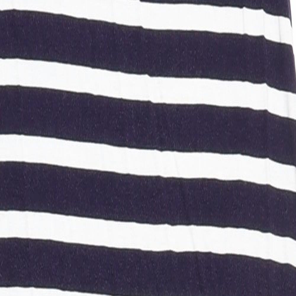 Atmosphere Womens Blue Striped Viscose Bodycon  Size 10  Scoop Neck Pullover