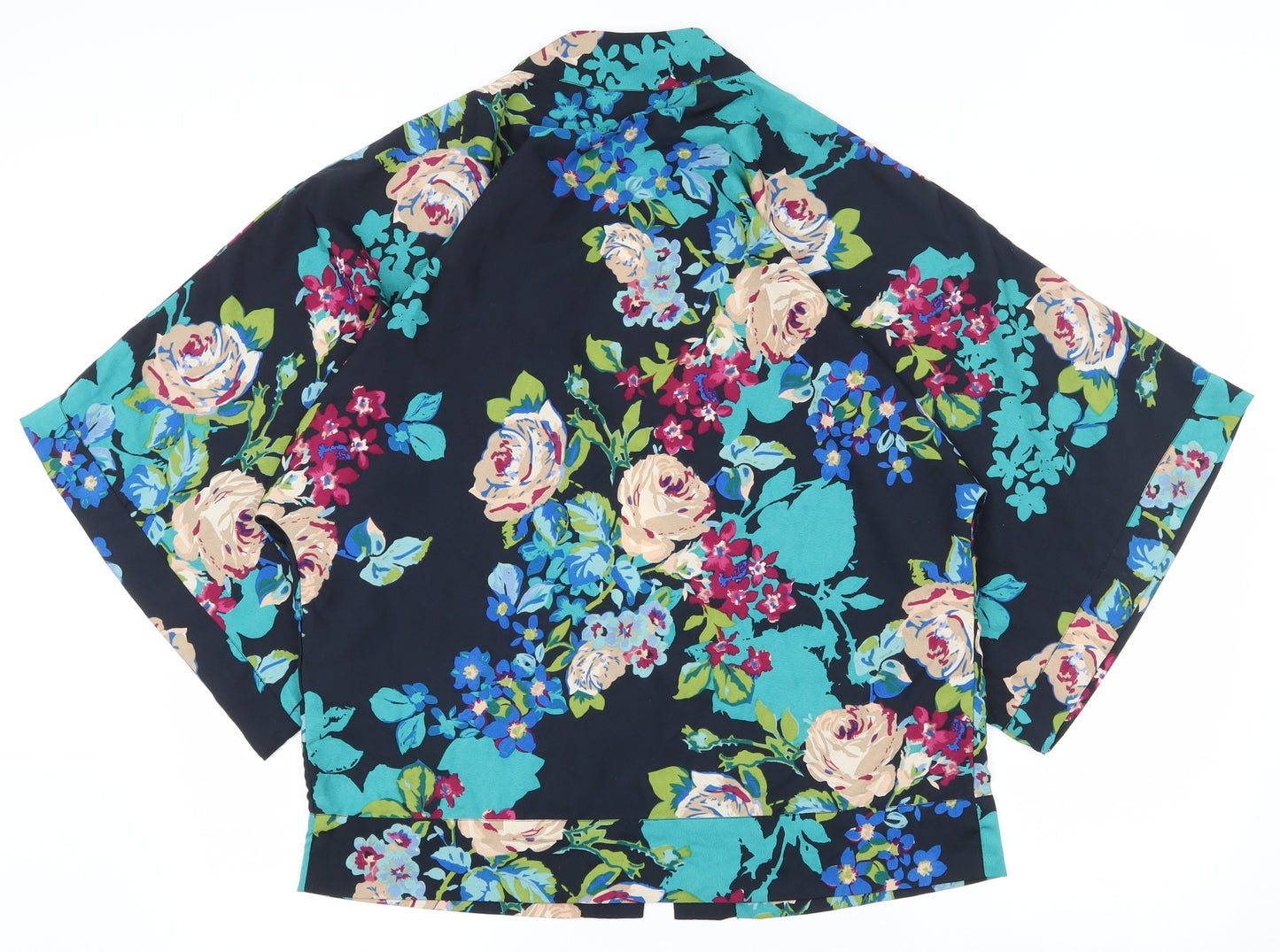 Influence Womens Multicoloured Floral Polyester Kimono Blouse Size 12 V-Neck