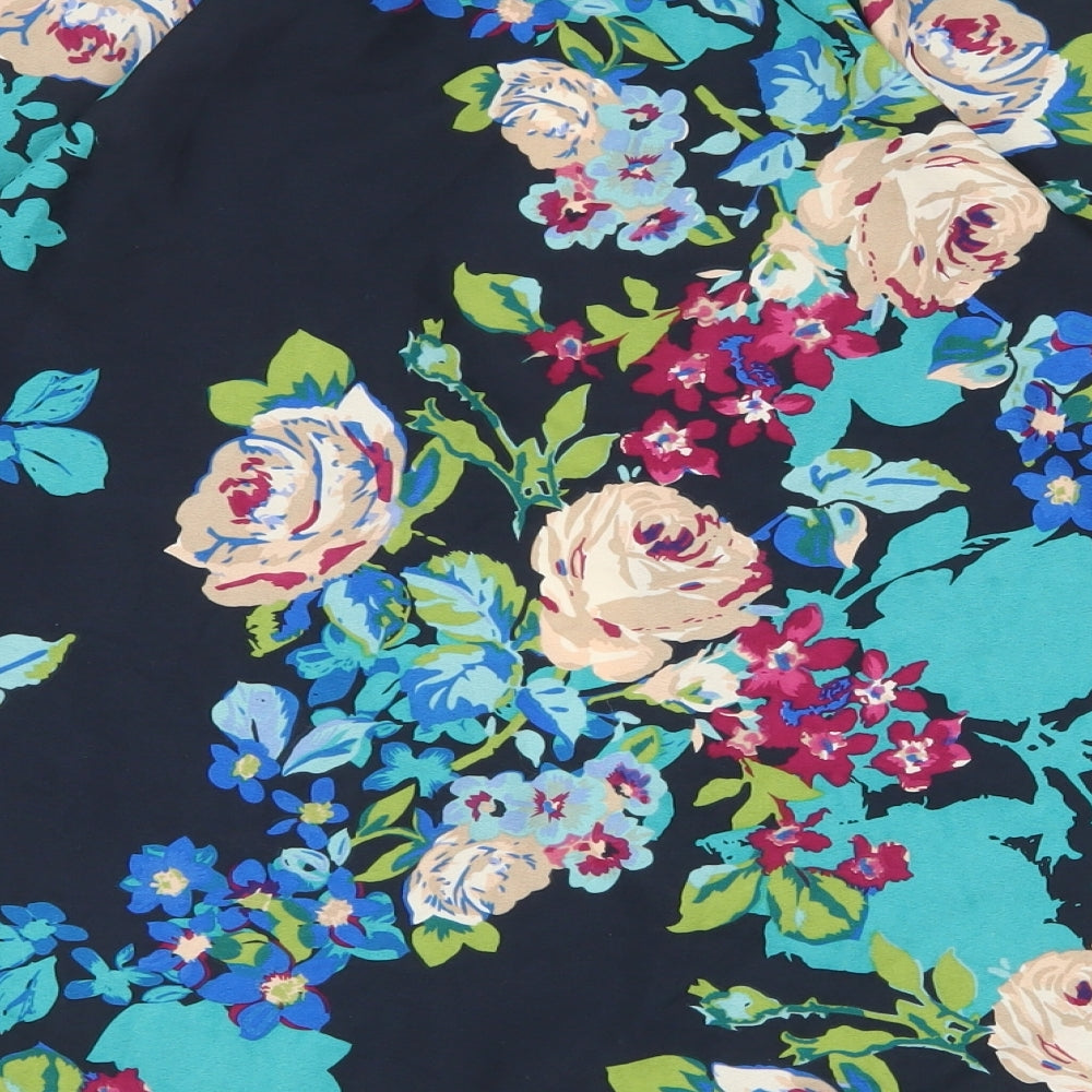 Influence Womens Multicoloured Floral Polyester Kimono Blouse Size 12 V-Neck