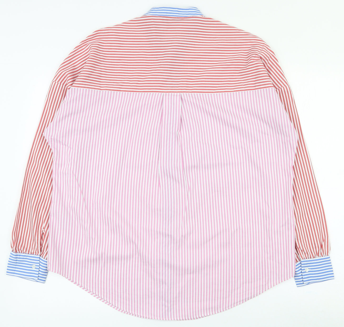 NEXT Womens Multicoloured Striped Cotton Basic Button-Up Size 8 Collared