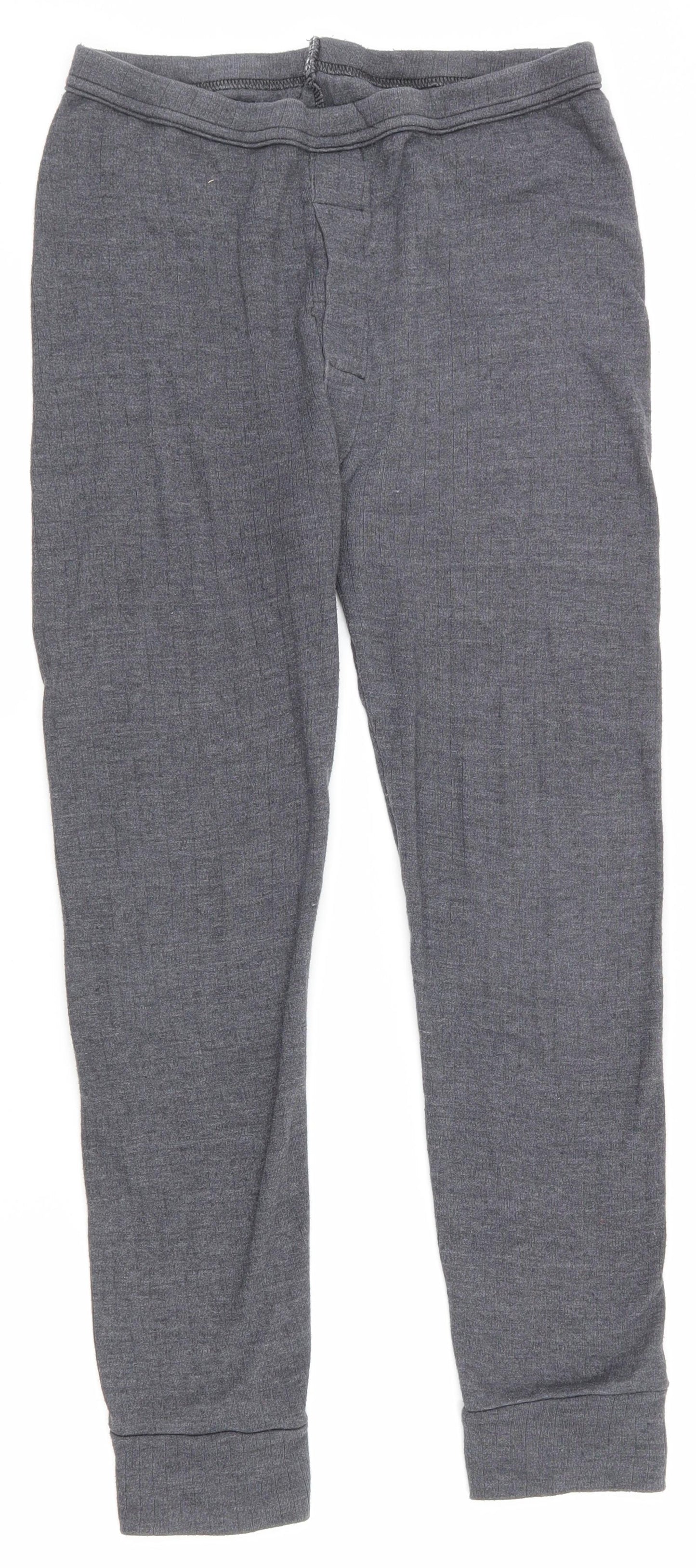 Preworn Mens Grey  Cotton Jogger Trousers Size L L26 in Regular  - Thermal leggings
