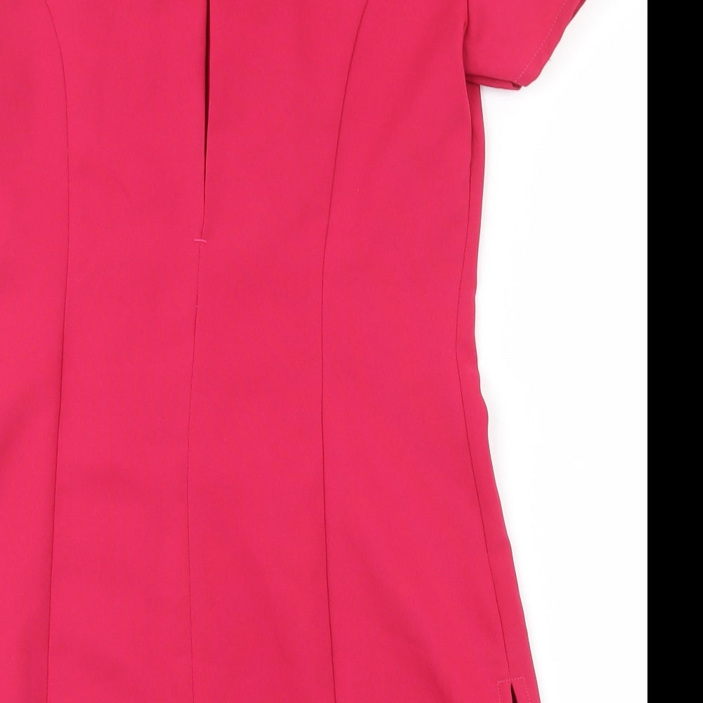 Simon jersey Womens Pink  Polyester Tunic Blouse Size 10 Collared - Salon Uniform