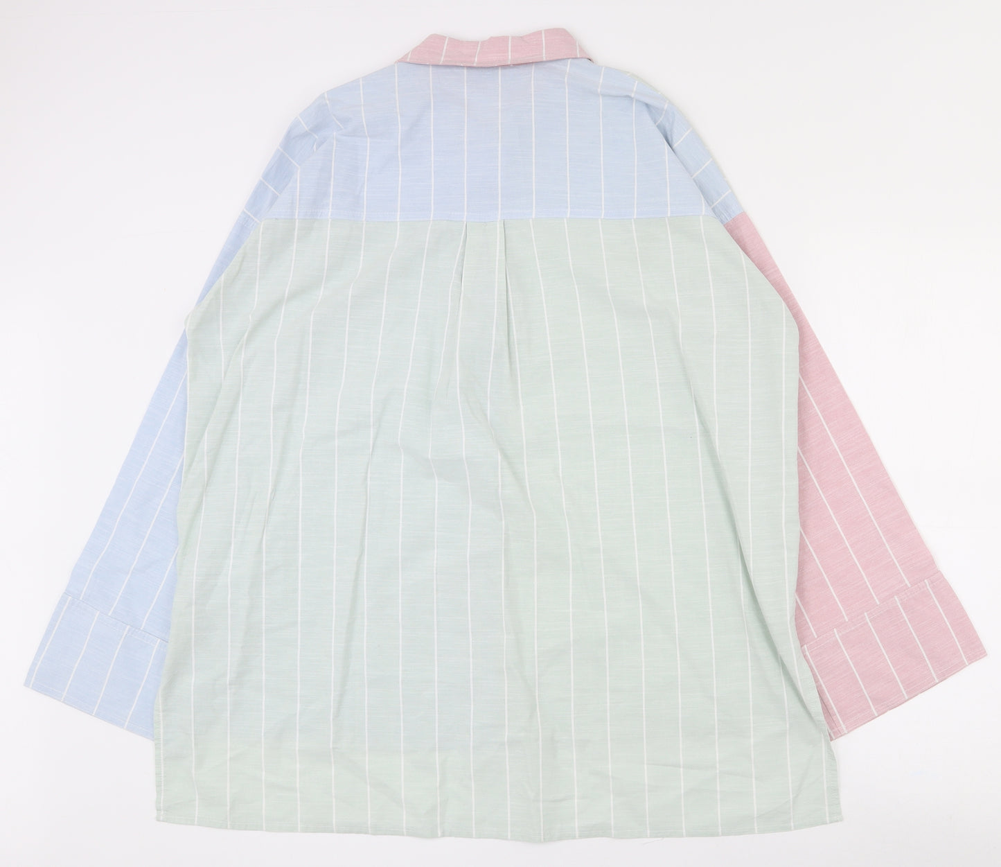 ASOS Womens Multicoloured Striped Cotton Basic Button-Up Size 8 Collared