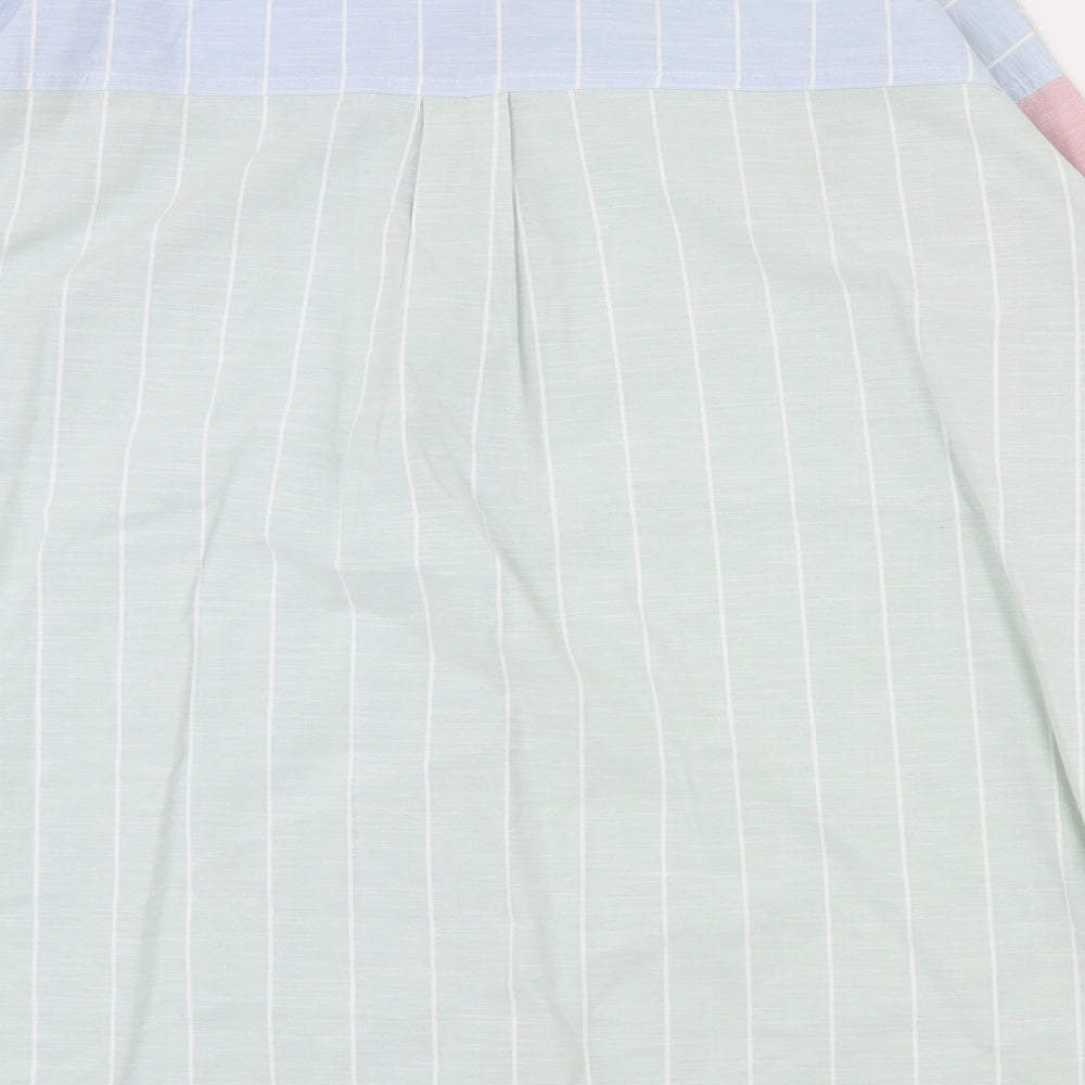 ASOS Womens Multicoloured Striped Cotton Basic Button-Up Size 8 Collared