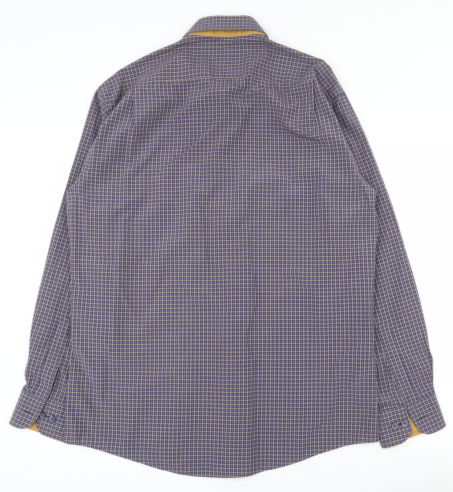 Daniel Grahame Mens Multicoloured Plaid Cotton  Button-Up Size L Collared Button