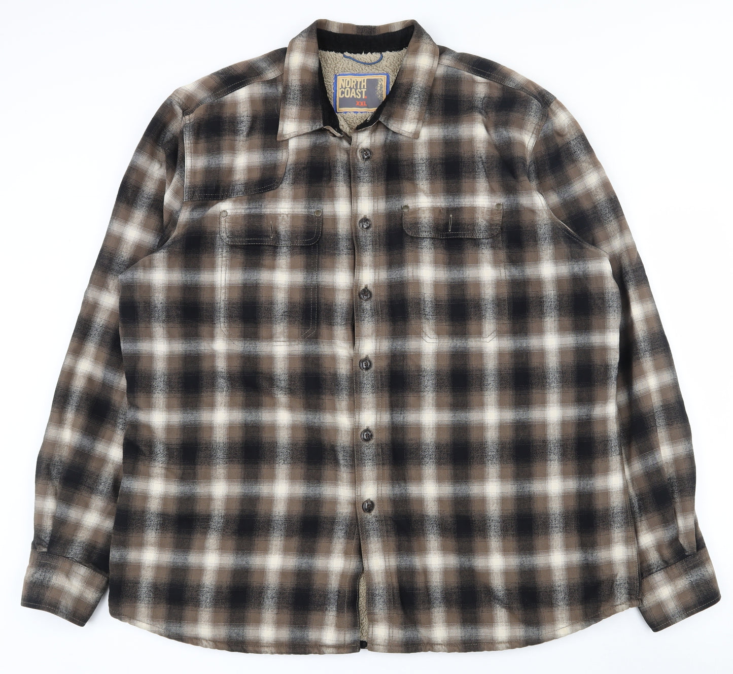 Marks and Spencer Mens Brown Plaid  Jacket  Size 2XL  Buckle