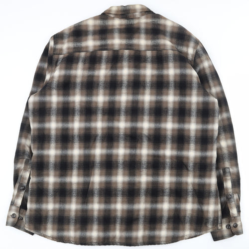 Marks and Spencer Mens Brown Plaid  Jacket  Size 2XL  Buckle