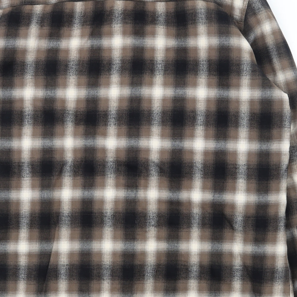 Marks and Spencer Mens Brown Plaid  Jacket  Size 2XL  Buckle