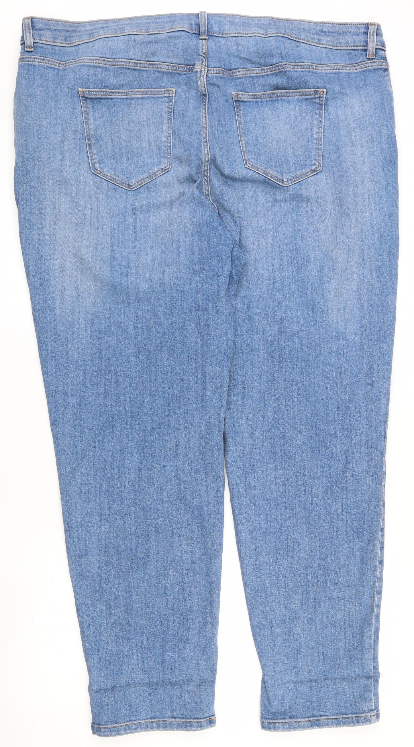 TU Womens Blue  Cotton Straight Jeans Size 22 L27 in Regular Zip