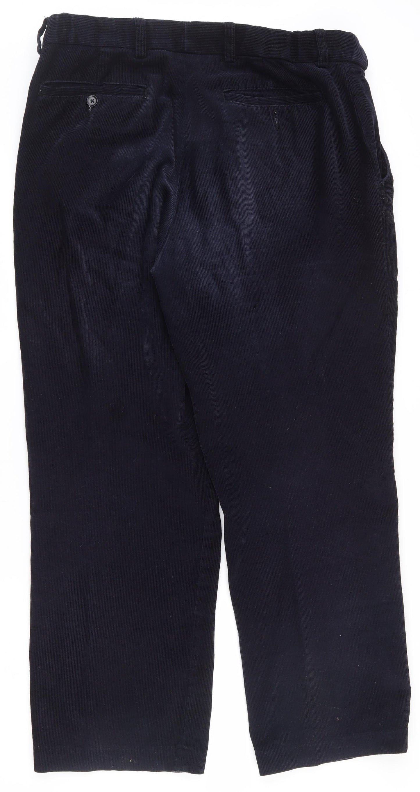 Dunnes Stores Mens Blue  Cotton Trousers  Size 36 in L29 in Regular Zip