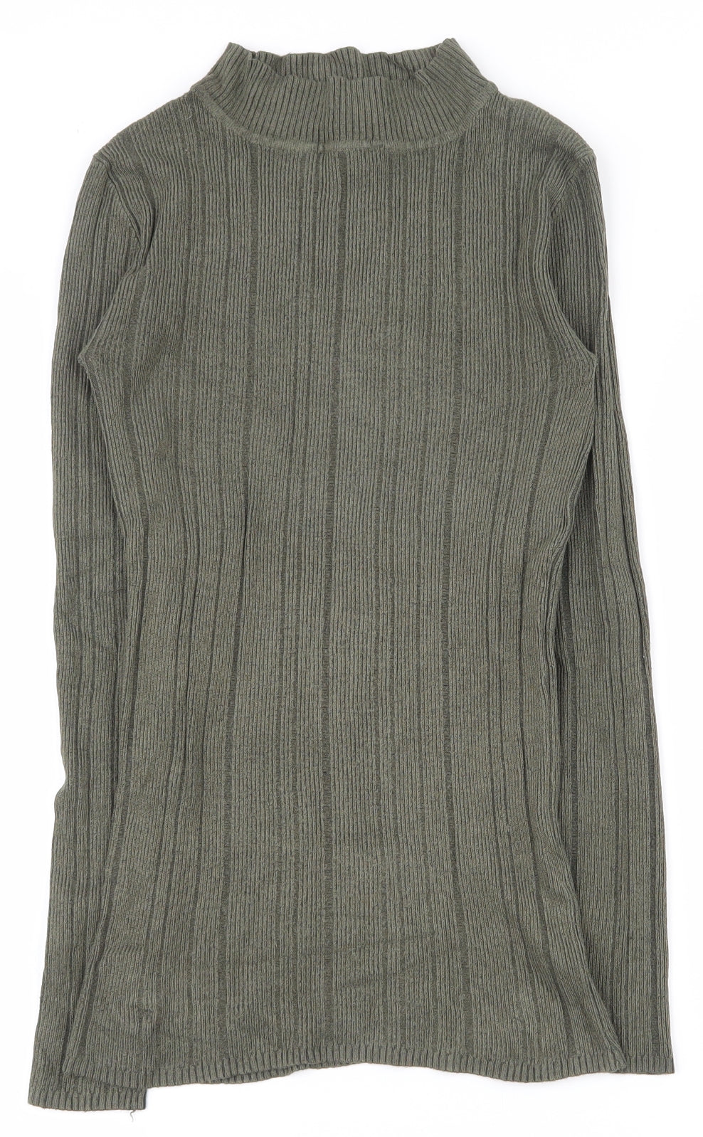 Atmosphere Womens Green  Viscose Basic T-Shirt Size 10 High Neck