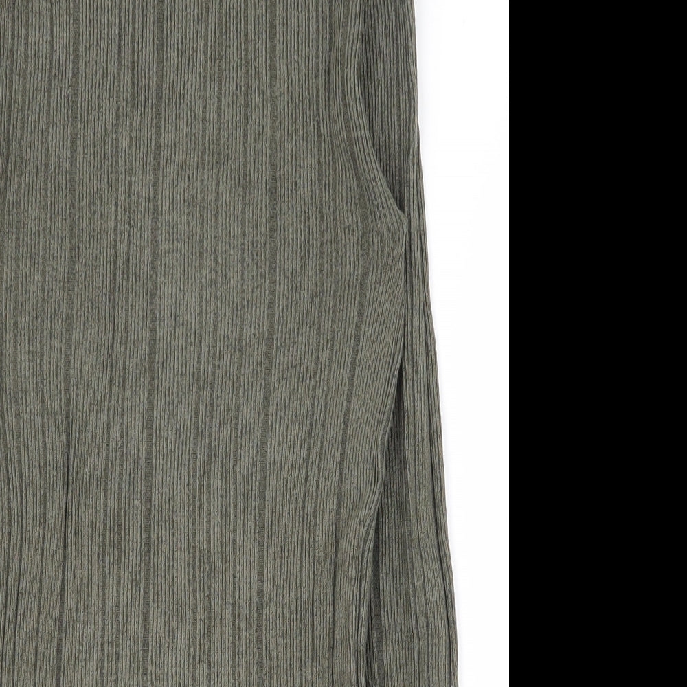 Atmosphere Womens Green  Viscose Basic T-Shirt Size 10 High Neck