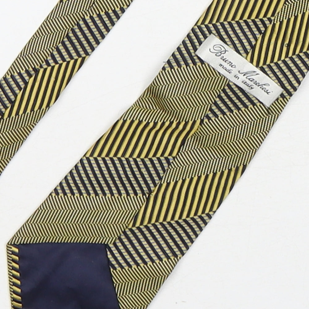 Bruno Manchesi Mens Multicoloured Striped Silk Pointed Tie One Size