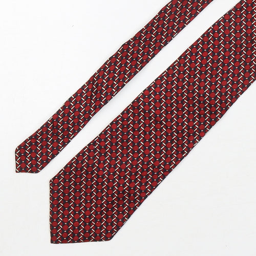 James Barry Mens Multicoloured Geometric Silk Pointed Tie One Size