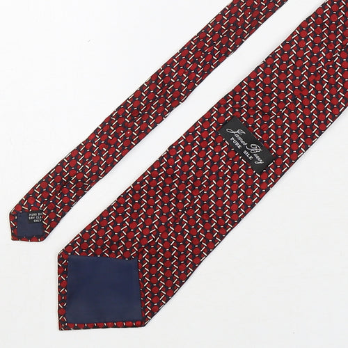 James Barry Mens Multicoloured Geometric Silk Pointed Tie One Size