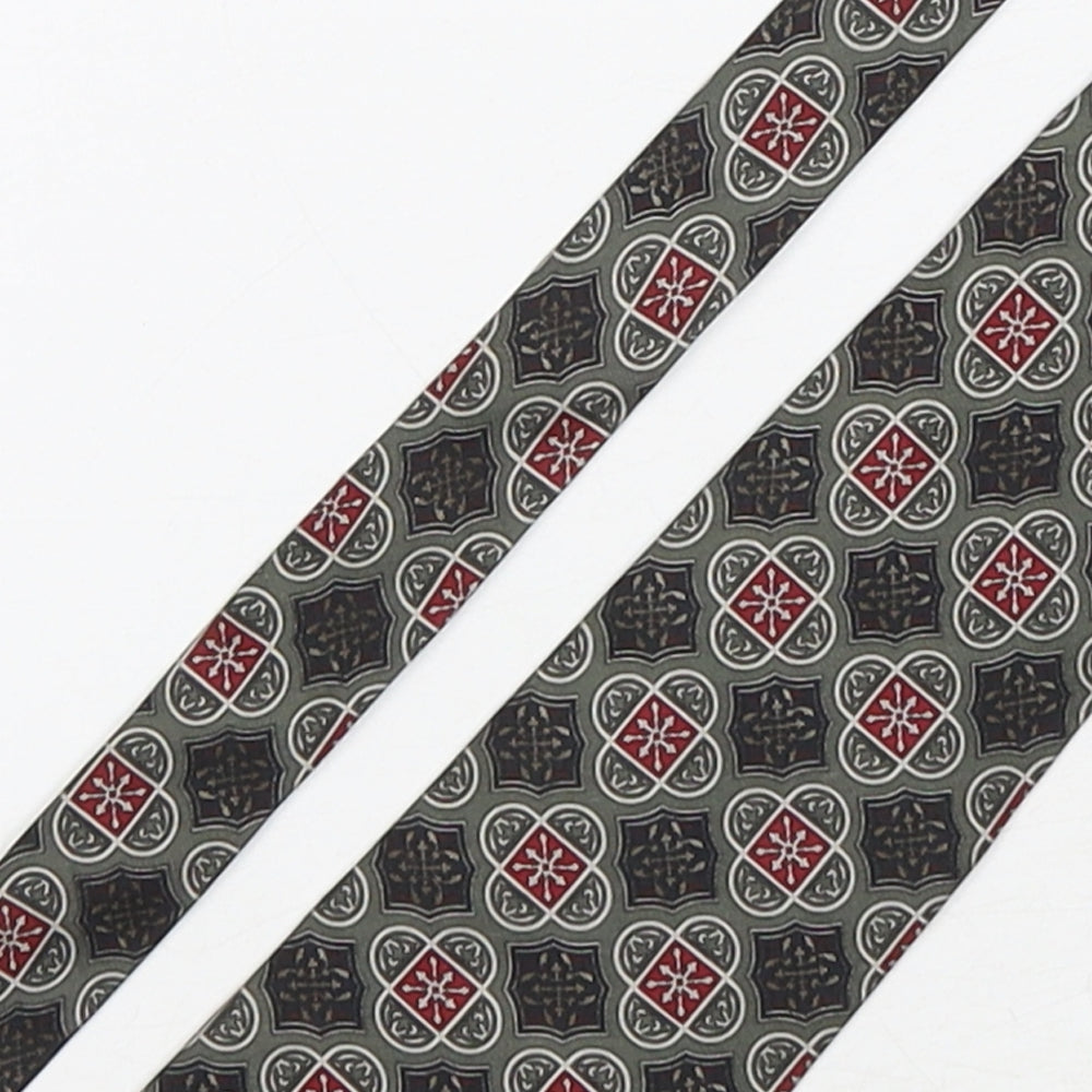 Je Suis  Mens Multicoloured Geometric Silk Pointed Tie One Size