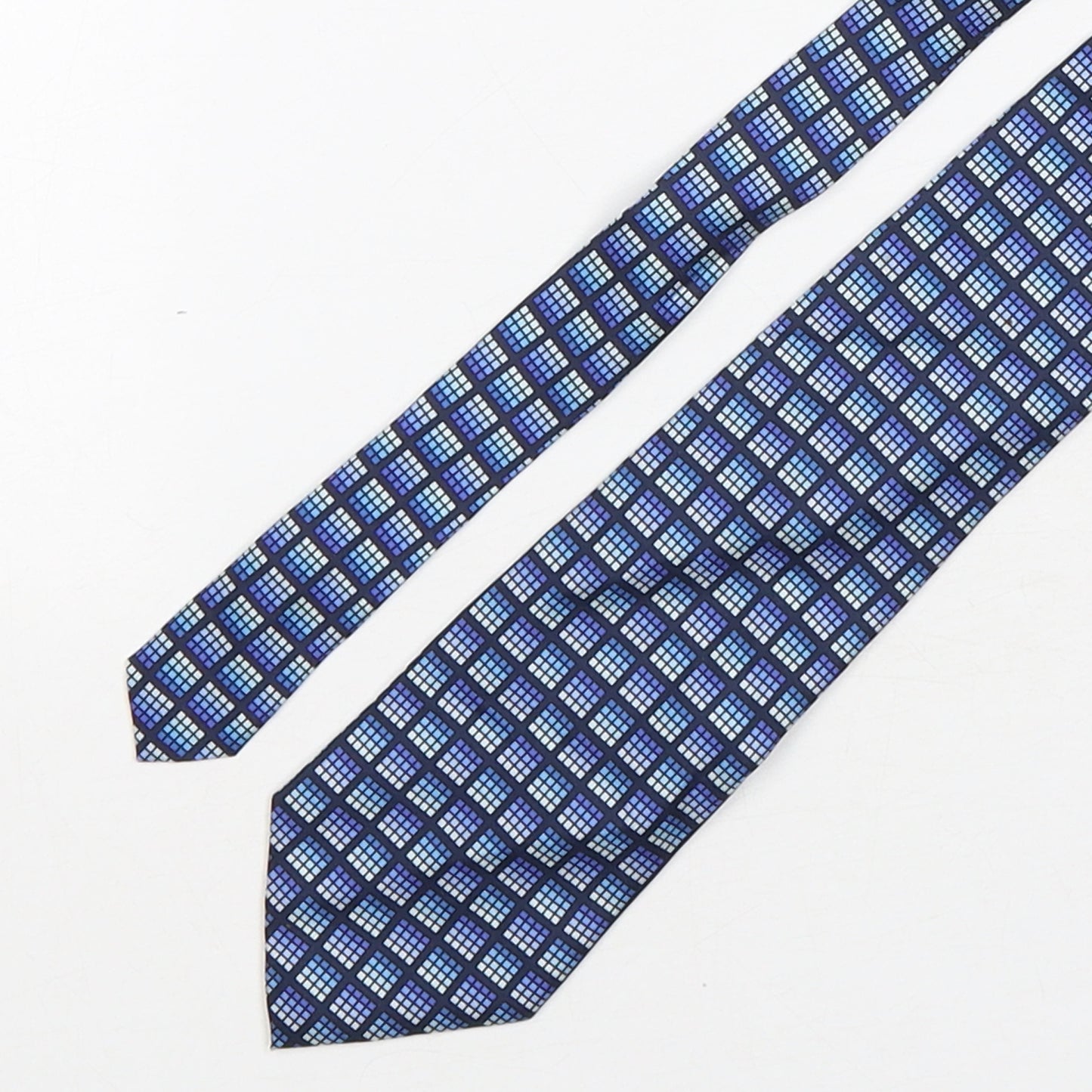 Van Heusen  Mens Blue Geometric Silk Pointed Tie One Size