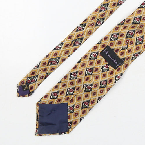 Christian Tyler  Mens Multicoloured Plaids & Checks Silk Pointed Tie One Size